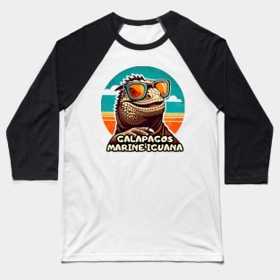 Funny Galapagos lizard enjoying summer retro vintage Baseball T-Shirt